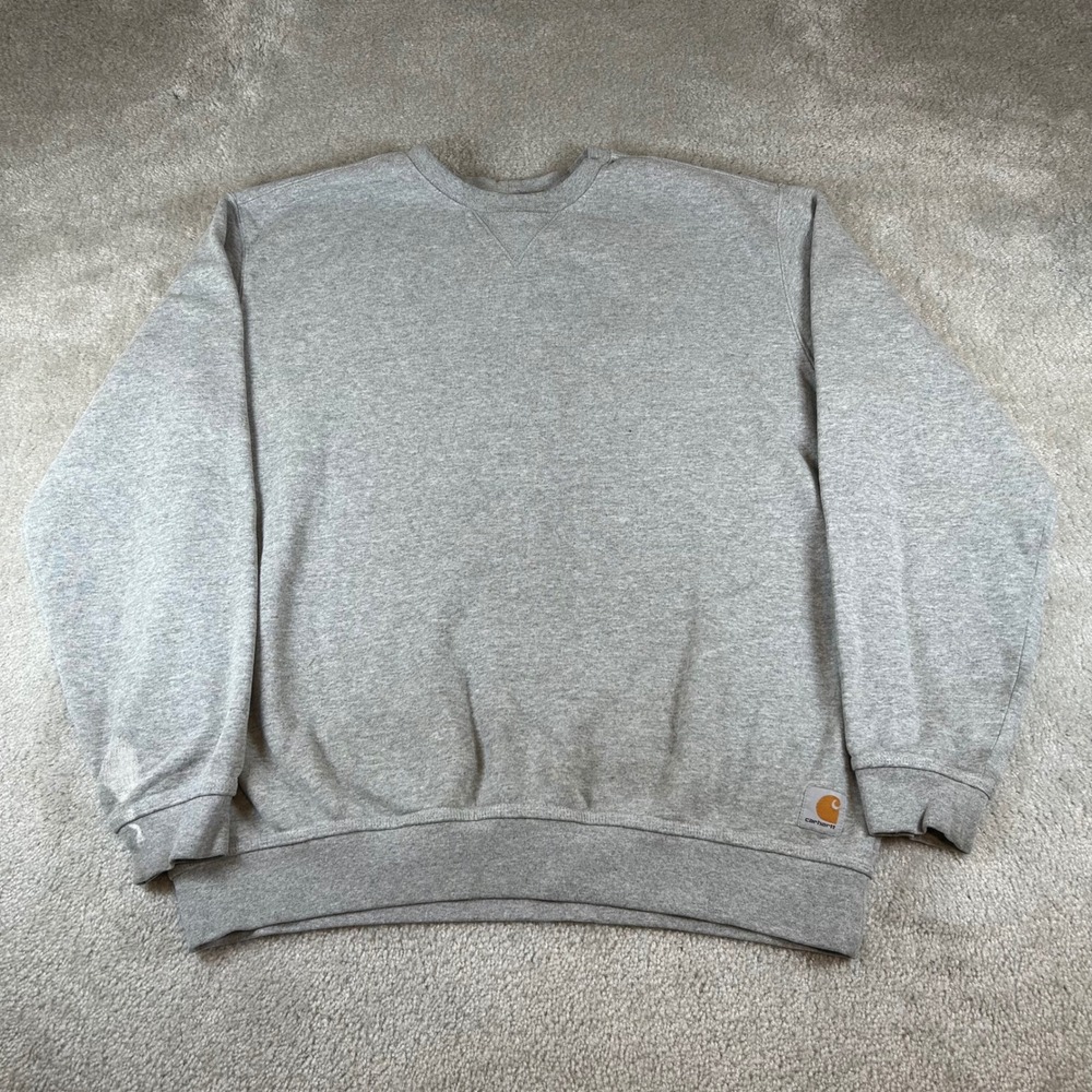 Carhartt Crewneck Sweatshirt Mens Large Gray K124 Original Fit Pullover Fleece